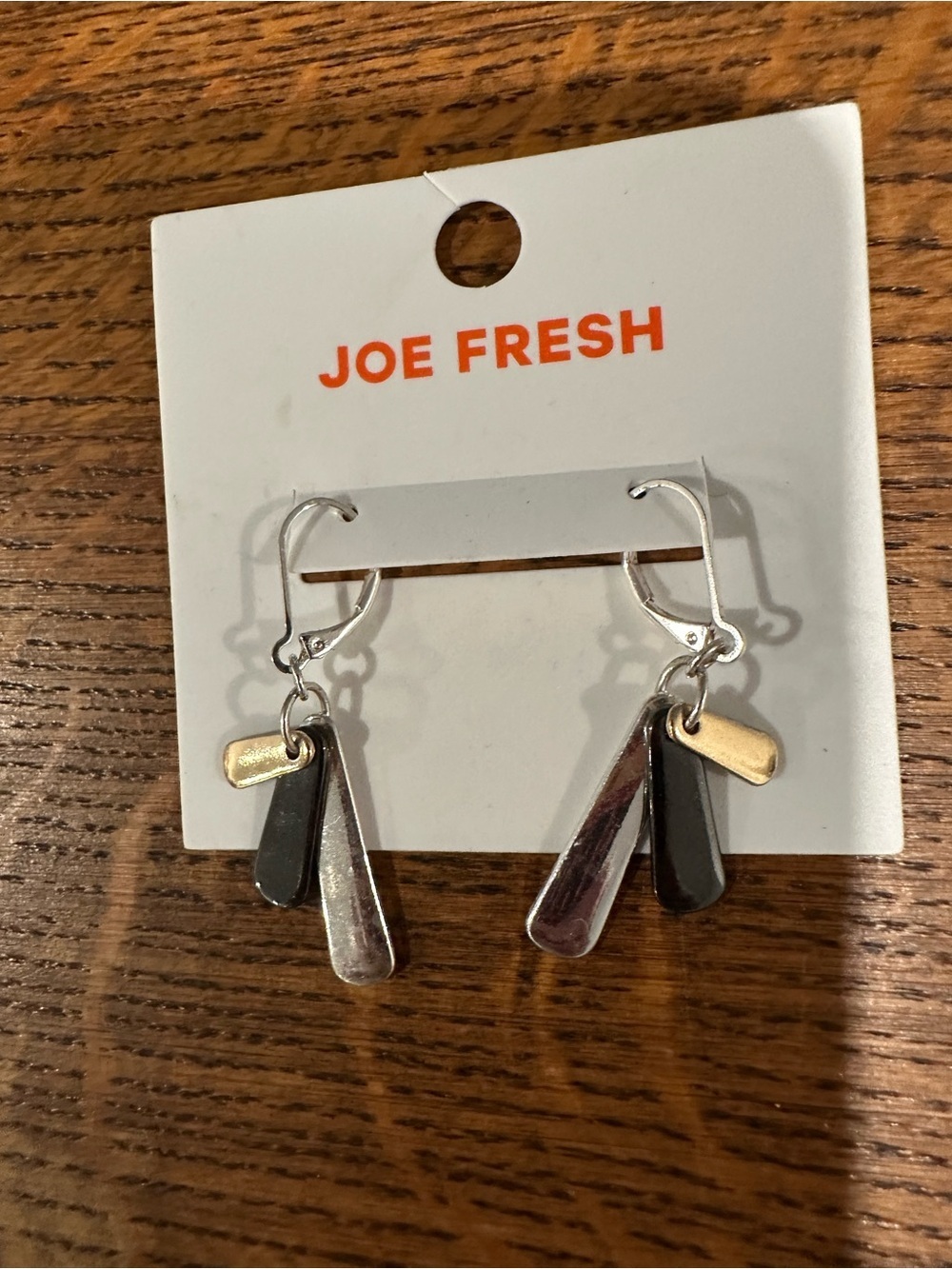 Joe Fresh Two-Tone Dangle Earrings in Silver and Gold